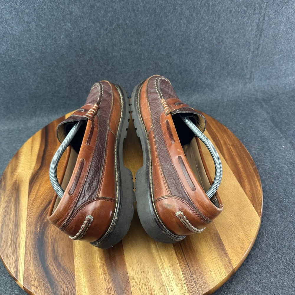 L.L. Bean Allagash Penny Loafers Bison Leather Lug Soles Moc Men Sz 11.5D - Picture 8 of 14